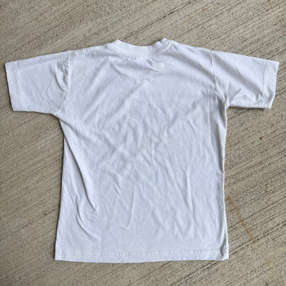 Early 2000s Kids Vintage Iguana Lizard Cancun Mexico White T-Shirt 10Y