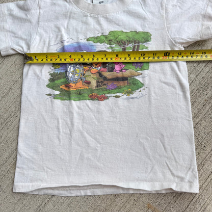 90s Kids Toddler Baby Tee Vintage Disney’s Pooh Airlines  Short Sleeve 100% Cotton T-Shirt Single Stitch Small 6Y 7Y 8Y Made in USA