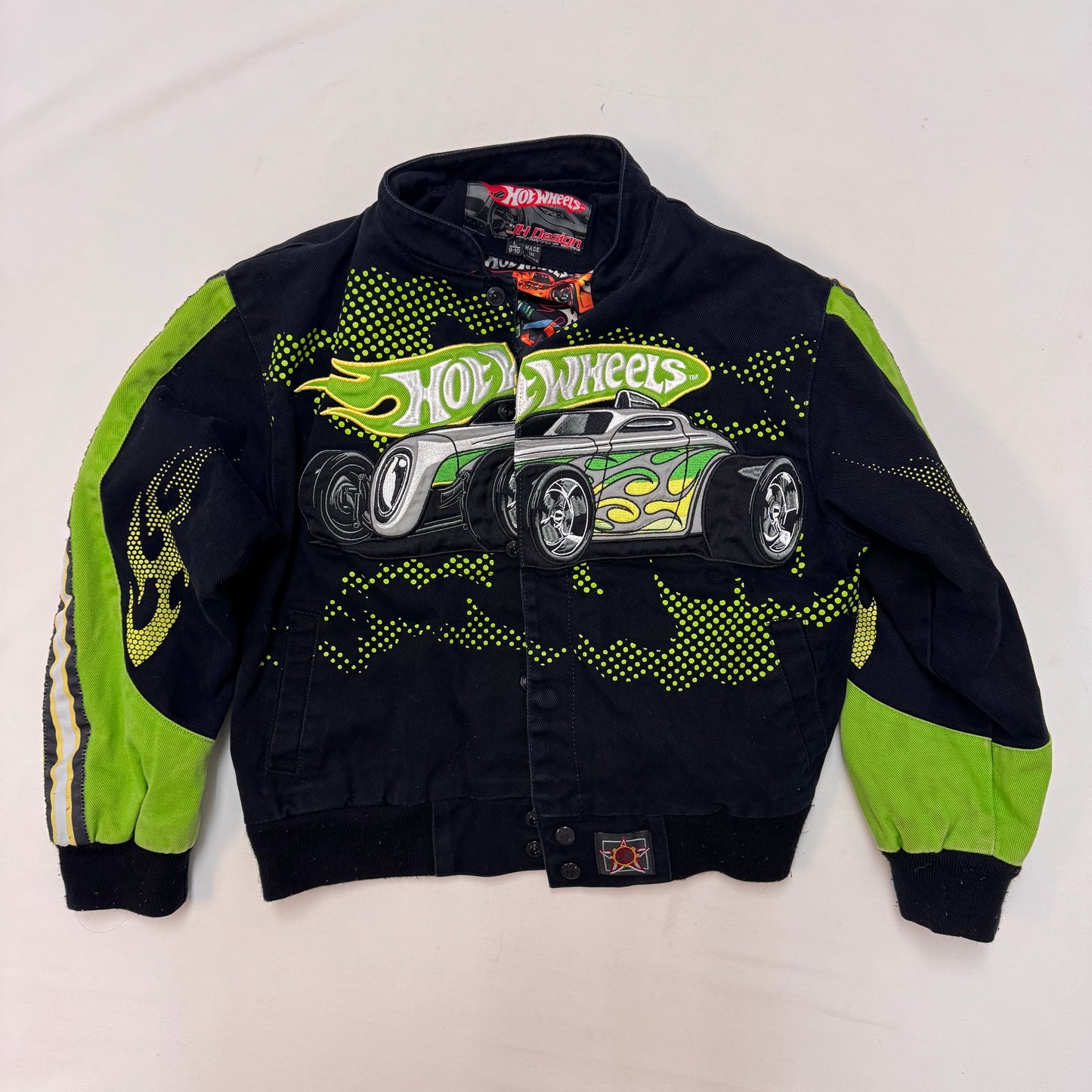 Kids Big Logo Hot Wheels Racing Snap Jacket L 9Y 10Y