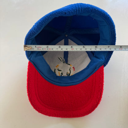 90s 2000s Kids Baby Vintage Tweety Bird Fleece Sun Hat Blue Red 12m 24m