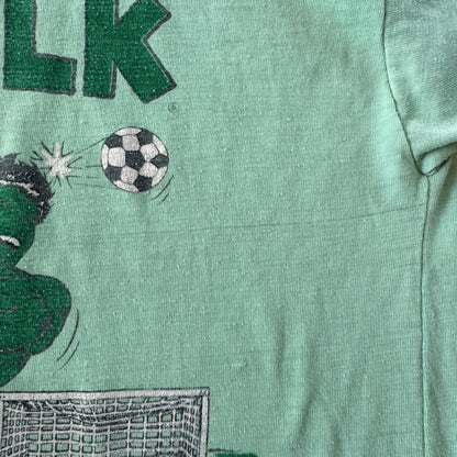 70s Kids Vintage Marvel The Incredible Hulk Green Short Single Stitch Sleeve 5Y 6Y 7Y Baby Tee