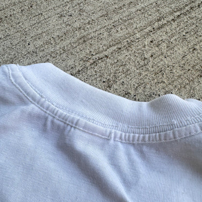 Early 2000s Kids Vintage Iguana Lizard Cancun Mexico White T-Shirt 10Y