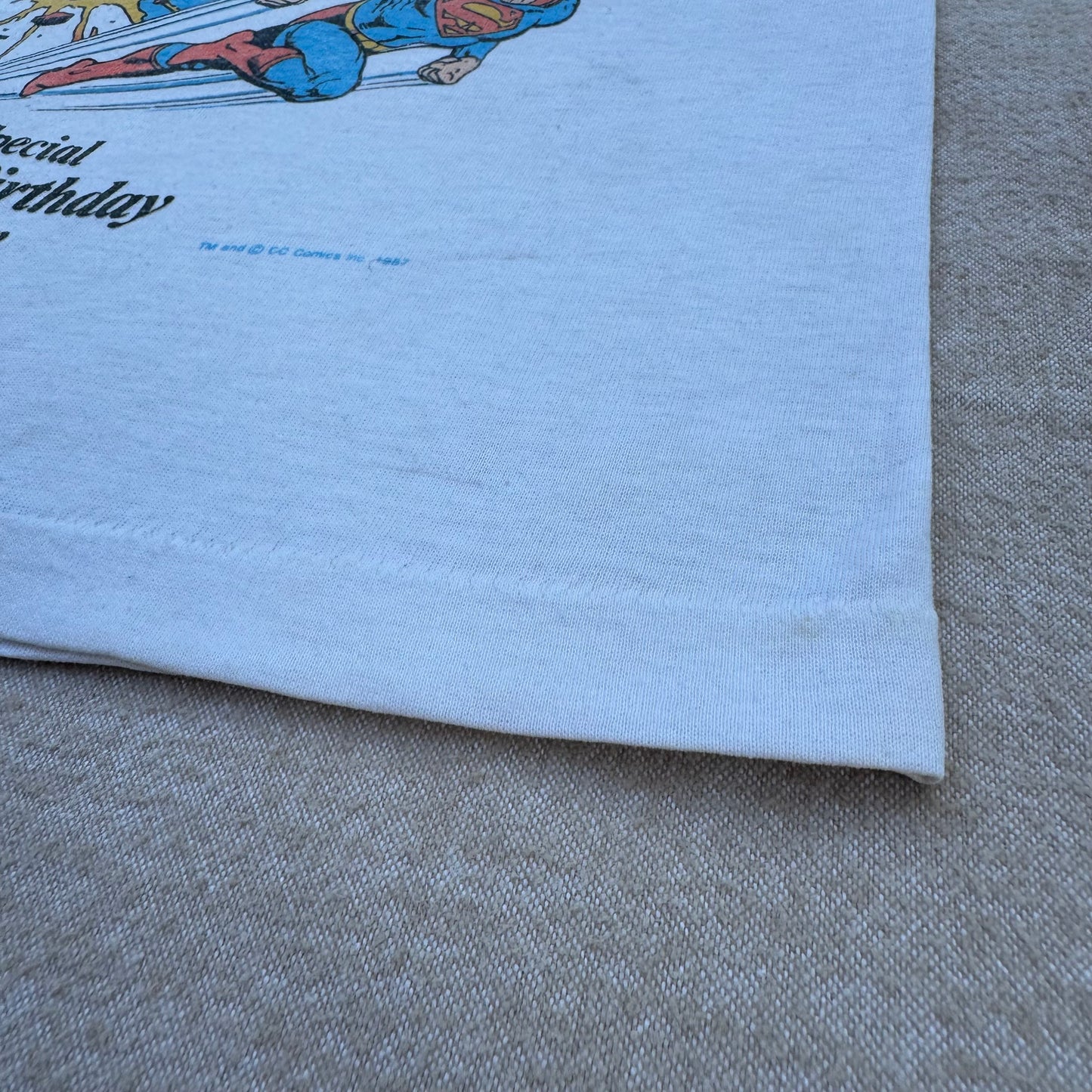 80s Kids Toddler Vintage Ringer Superman Special 50Th Birthday Design Short Sleeve White T-Shirt  3Y 4Y 5Y