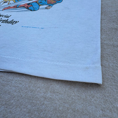 80s Kids Toddler Vintage Ringer Superman Special 50Th Birthday Design Short Sleeve White T-Shirt  3Y 4Y 5Y