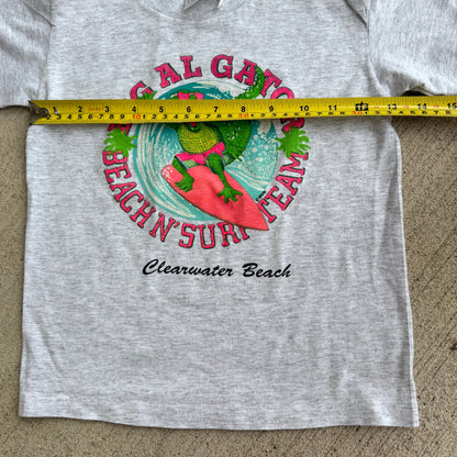 Kids Vintage Big Al Gator Beach N’ Surf Team Gray 50/50 T-Shirt Small 4/5Y Made in USA