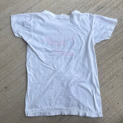 80s Kids Vintage Zoodles Animals White 100% Cotton T-Shirt S 8Y 9Y 10Y Baby Tee