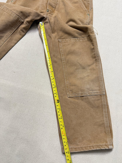 90s/2000 Kids Toddler Vintage Carhartt Canvas Double Knee Bib Light Brown Overall / 4T 5T 6y