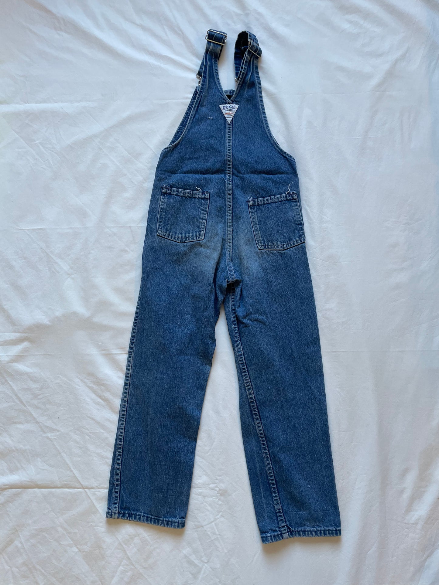 80s Kids Vintage Oshkosh Denim Overall with knee patches Size 7