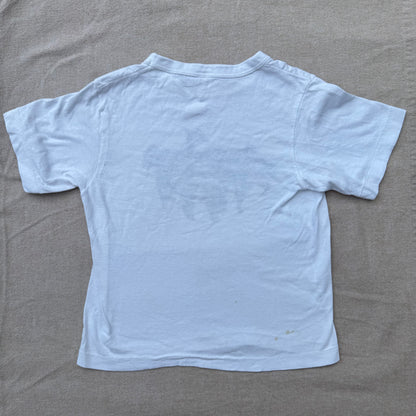 70s 80s Kids Vintage Batman and Robyn Cartoon Print White Short Single Stitch T-Shirt 3Y 4Y 5Y