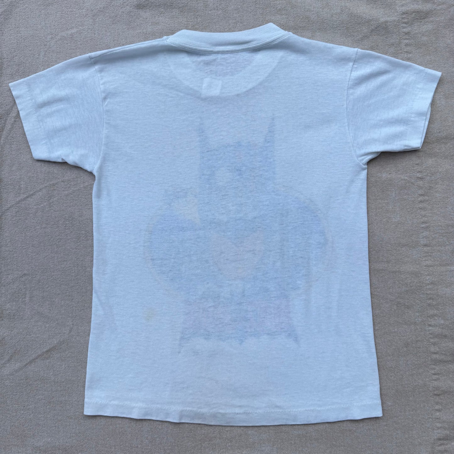 80s Kids Vintage DC Comics Batman White Short Single Stitch Sleeve T-Shirt 6Y 7Y 8Y