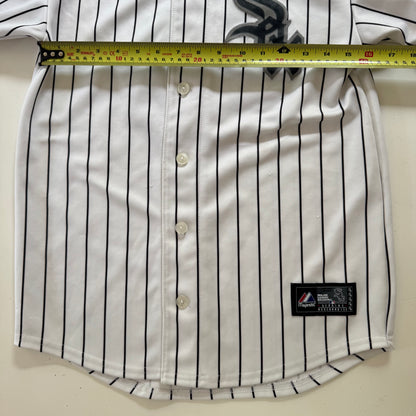 90s Kids Vintage MLB Majestic Jersey Chicago White Sox White/Black 23 Dye Button Up 11Y 12Y 13Y 14Y
