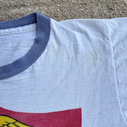 70s 80s Kids Teen Vintage Walt Disney Mickey Crest Shield Short Sleeve T-Shirt 10Y 11Y 12Y