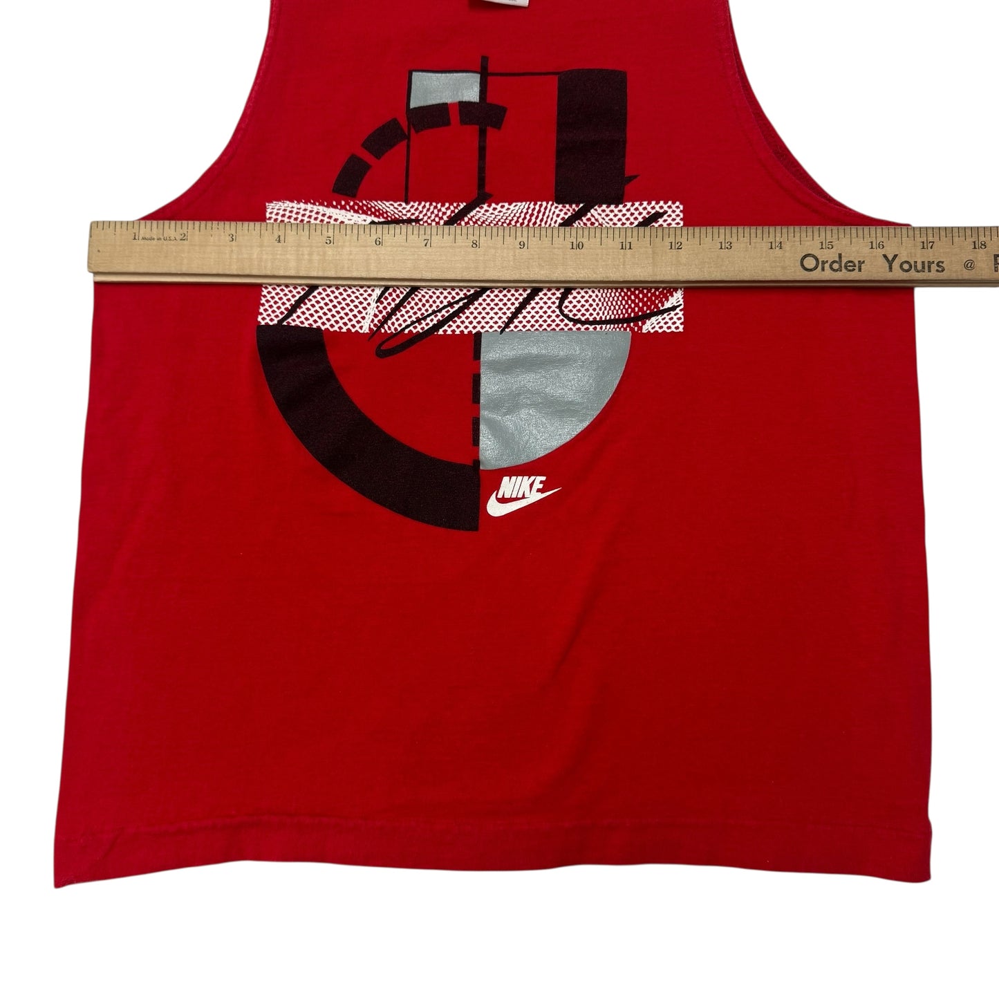 90s Kids Vintage Nike Flight Red Sleeveless 100% Cotton Tank Top L Made in USA