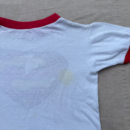 60s Kids Vintage Rare Superman Big Logo White Short Sleeve T-Shirt 4Y 5Y 6Y