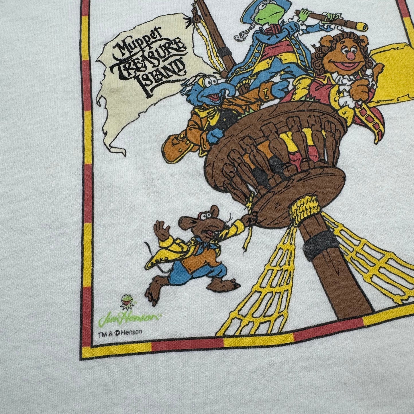 90s Kids Teen Vintage Muppet Treasure Island Jim Henson White Single Stitch Short Sleeve 100% Cotton T-Shirt 14/16Y