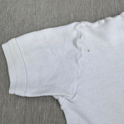 70s Kids Vintage Sweden Cute Print Design Off White Short Sleeve T-Shirt Made in Sweden 3Y 4Y 5Y