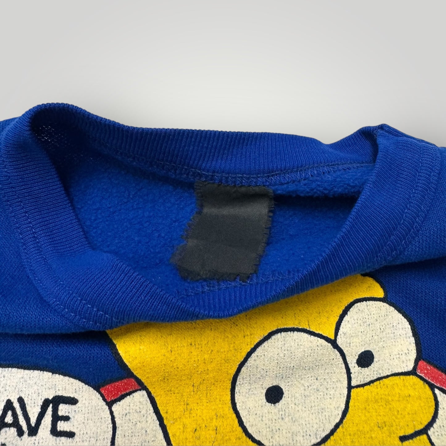 90s Kids Toddler Vintage Bart Simpson Blue Crew Sweatshirt ‘Don’t have a cow, Man!' 3Y 4Y