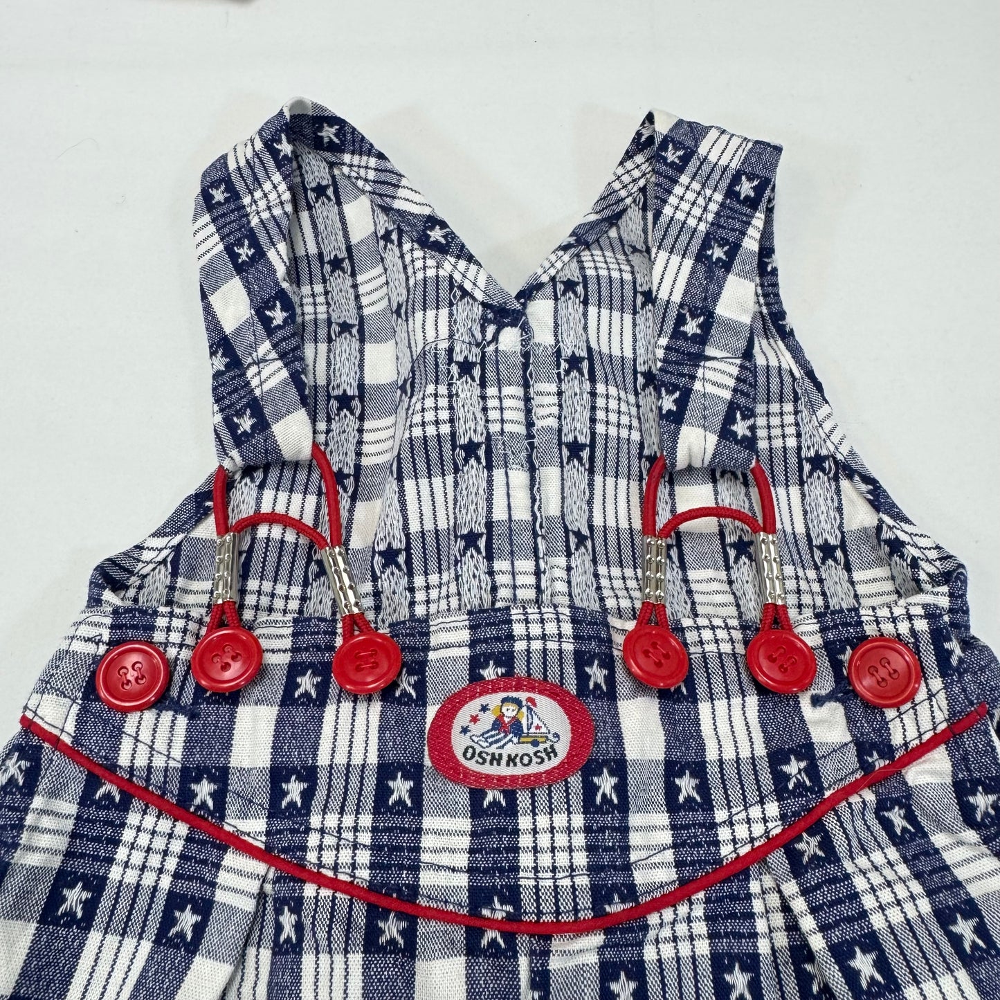 90s Kids Toddler Infant Vintage Baby B’Gosh OshkoshNavy White Star Pattern Overall / 3m 6m/ Made in USA