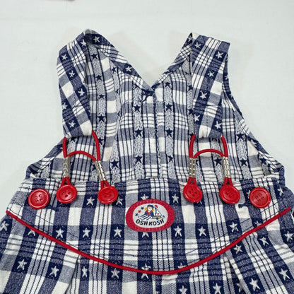 90s Kids Toddler Infant Vintage Baby B’Gosh OshkoshNavy White Star Pattern Overall / 3m 6m/ Made in USA