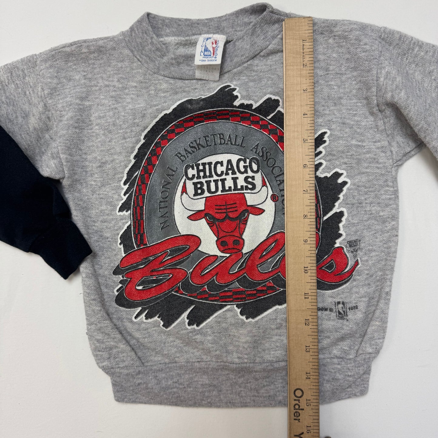 Early 90s Kids Toddler Vintage Two Tone NBA Chicago Bulls Long Sleeve Sweatshirt 4Y