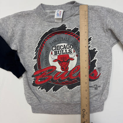 Early 90s Kids Toddler Vintage Two Tone NBA Chicago Bulls Long Sleeve Sweatshirt 4Y