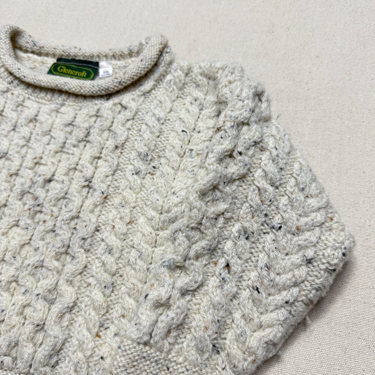 90s Kids Toddler Vintage Sheep Pattern Glencroft Pure Wool irish Fisherman Knit Sweater / 2T 3T