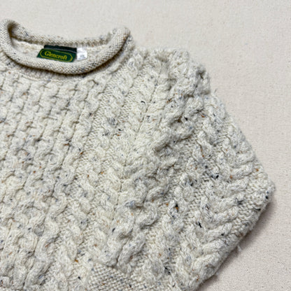 90s Kids Toddler Vintage Sheep Pattern Glencroft Pure Wool irish Fisherman Knit Sweater / 2T 3T