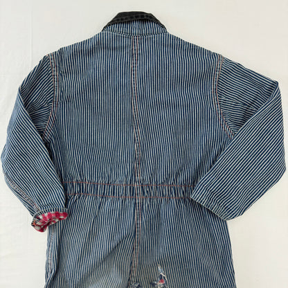 60s Vintage Kids Hickory Flannel Lined Coveralls