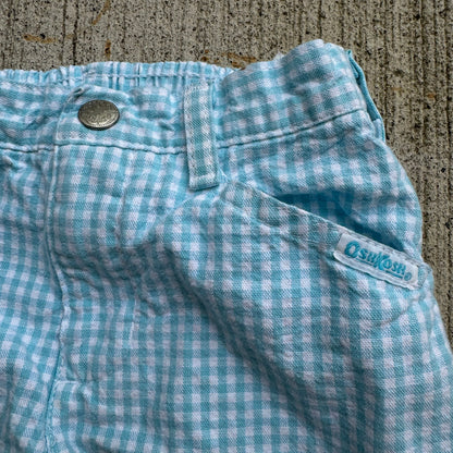 Vintage Kids Oshkosh Light Blue Checkered Pant No Tag