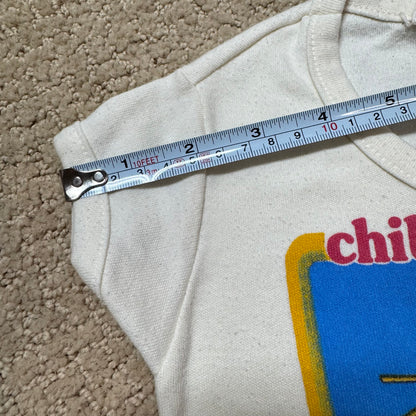 80s Kids Toddler Vintage Chibi•Geisha Cute Character Print Short Sleeve Off White T-Shirt XS 2T 3T Made in USA