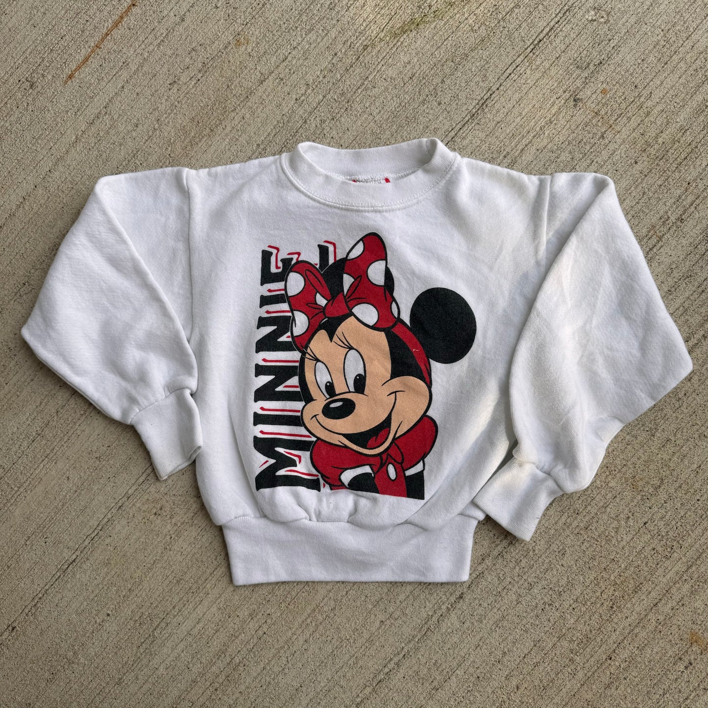 Kids Vintage Disney Minnie White Sweatshirt 4Y 5Y 6Y