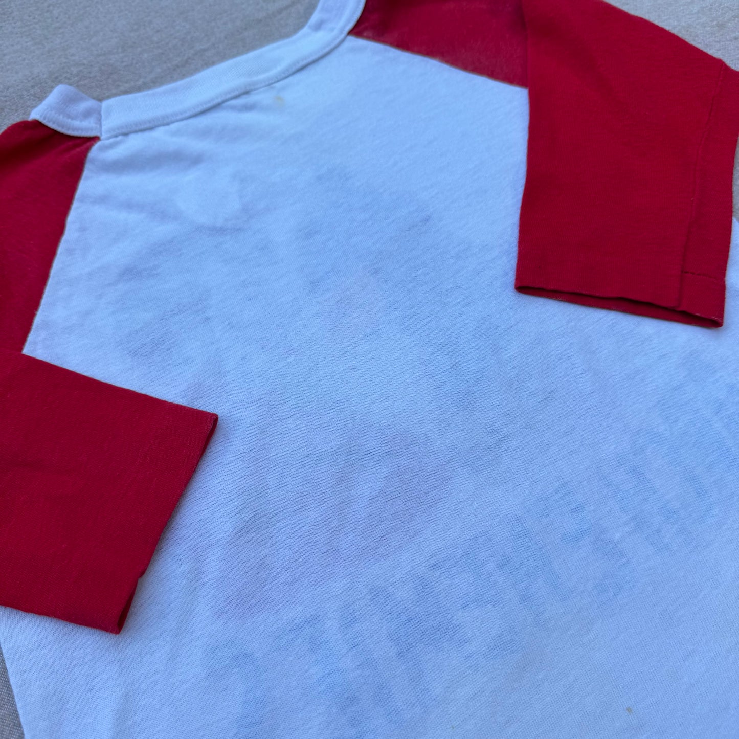 80s Kids Vintage DC Comics Batman Joker Arch Enemies Raglan 3/4 Sleeve White/Red Shirt 7Y 8Y Made in USA