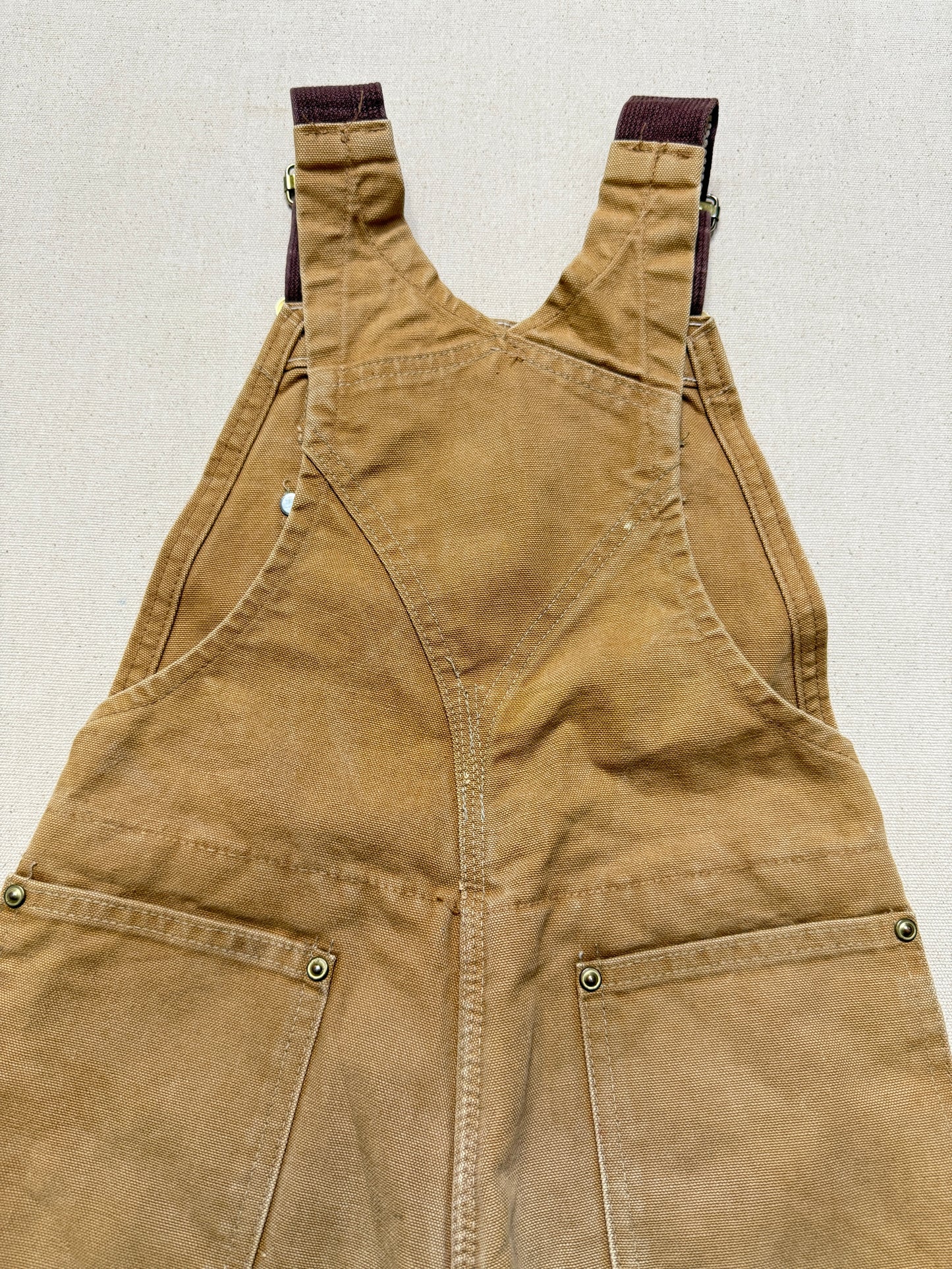 90s 2000 Kids Toddler Vintage Carhartt Duck Canvas Bib Lined Overall / 5y 6y
