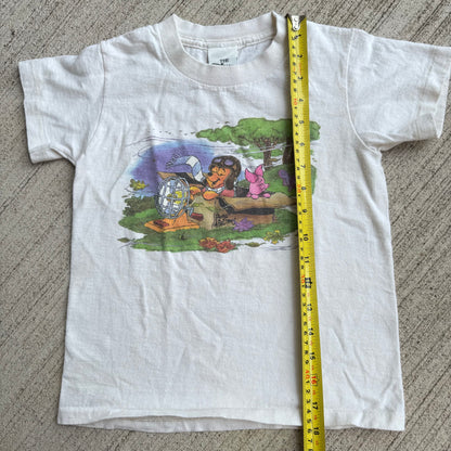 90s Kids Toddler Baby Tee Vintage Disney’s Pooh Airlines  Short Sleeve 100% Cotton T-Shirt Single Stitch Small 6Y 7Y 8Y Made in USA