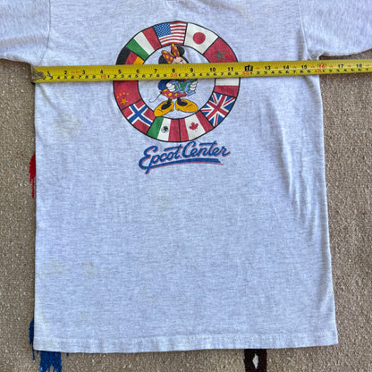 90s Kids Youth Vintage Minnie Epcot Centre Short Sleeve Gray T-Shirt 9Y 10Y 11Y