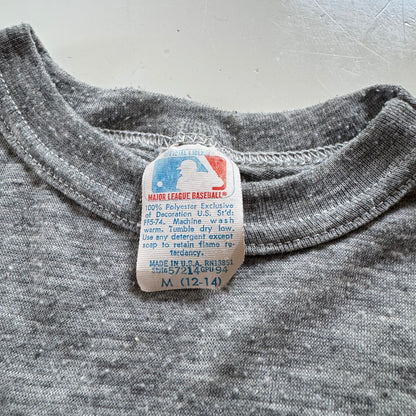 80s Kids Vintage MLB Cincinnati Reds Gray Short Sleeve Single Stitch T-Shirt M 12Y 13Y 14Y Made in USA