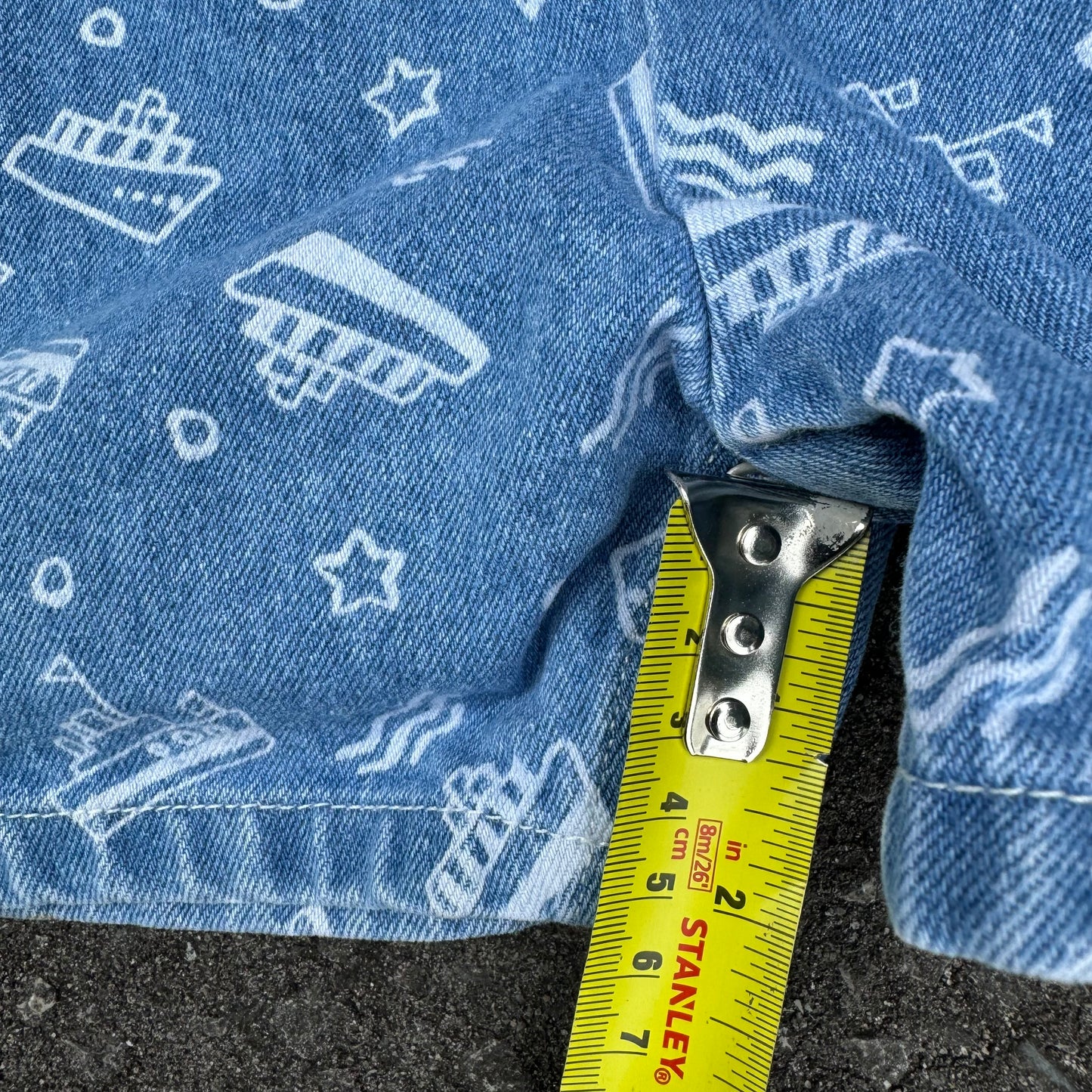 Vintage Kids Oshkosh Denim Sailboats Shortalls With Elastic Shoulder Straps( Suspender) 6/9mns