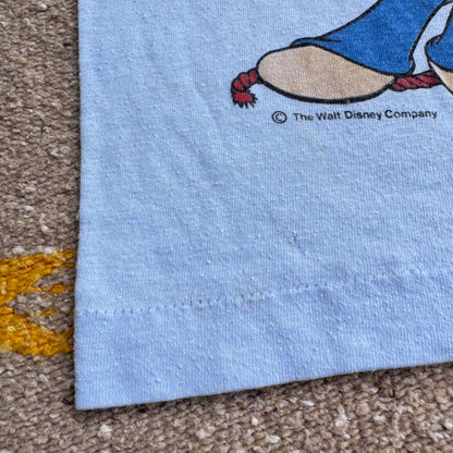 80s 90s Kids Baby Toddler Vintage Walt Disney Mickey Mouse Sailor Indian Lake Ohio Souvenir Print Short Sleeve Single Stitch Light Blue T-Shirt S 18M 24M 2Y Made In USA