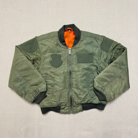 90s 2000' Kids Vintage Fox Outdoor Products Kahki Orange Reversible MA-1 Jacket / 7y 8y 9y