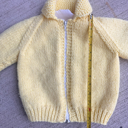 Toddler Kids Vintage Koala Hand Knit Zip Thick Cardigan Sweater Lined 3Y 4Y 5Y