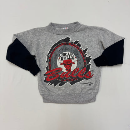 Early 90s Kids Toddler Vintage Two Tone NBA Chicago Bulls Long Sleeve Sweatshirt 4Y