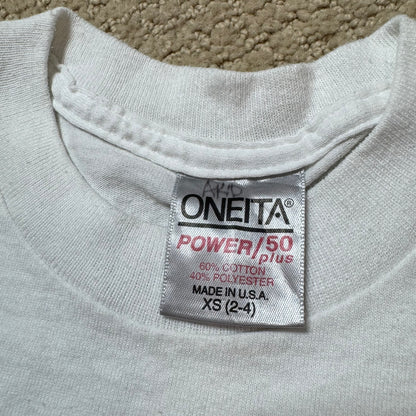 90s Kids Toddler Vintage Somebody Loves Me! Peabody Memphis Cute Cartoon Ducks on a Single Stitch Short Sleeve White  T-Shirt XS 2Y 3Y Made in USA