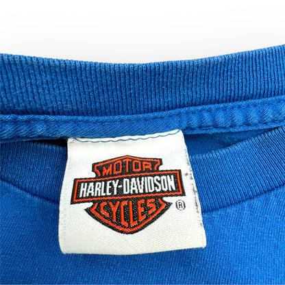 2015 Kids Youth Blue Harley Davidson 100% Cotton Orlando Florida T-Shirt S 8Y 9Y 10T