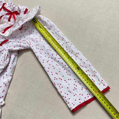 80s 90s Kids Toddler Vintage Martha's Miniatures Heart AOP Lace Raffle Volume dress / 5y 6y 7y