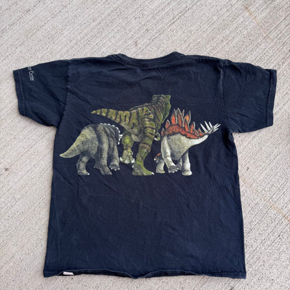 Kids Vintage Sarett Nature Centre Dinosaur Double Sided Black T-Shirt 7Y 8Y 9Y