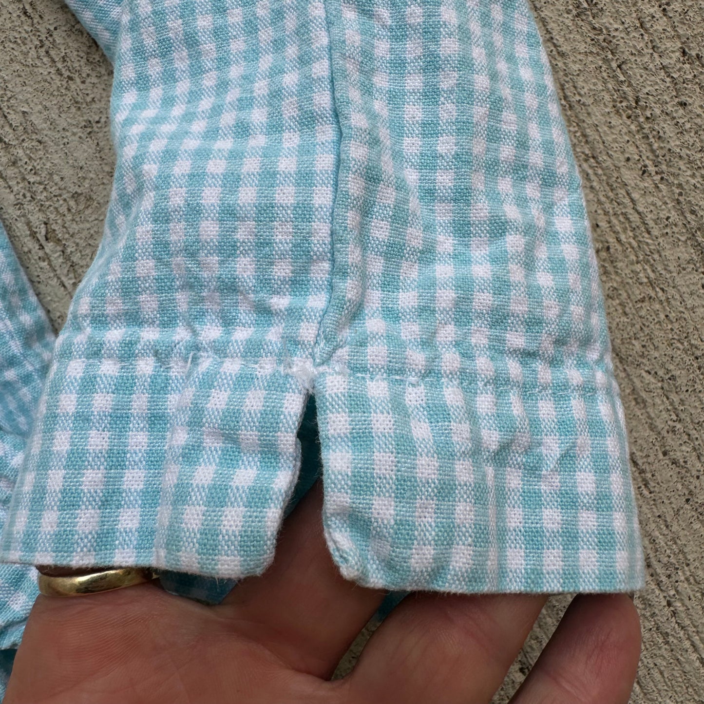 Vintage Kids Oshkosh Light Blue Checkered Pant No Tag