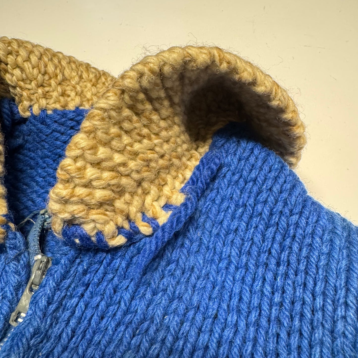 50s 60s Kids Toddler Vintage Blue Cowichan Sweater With Bears/ 3T 4T 5T