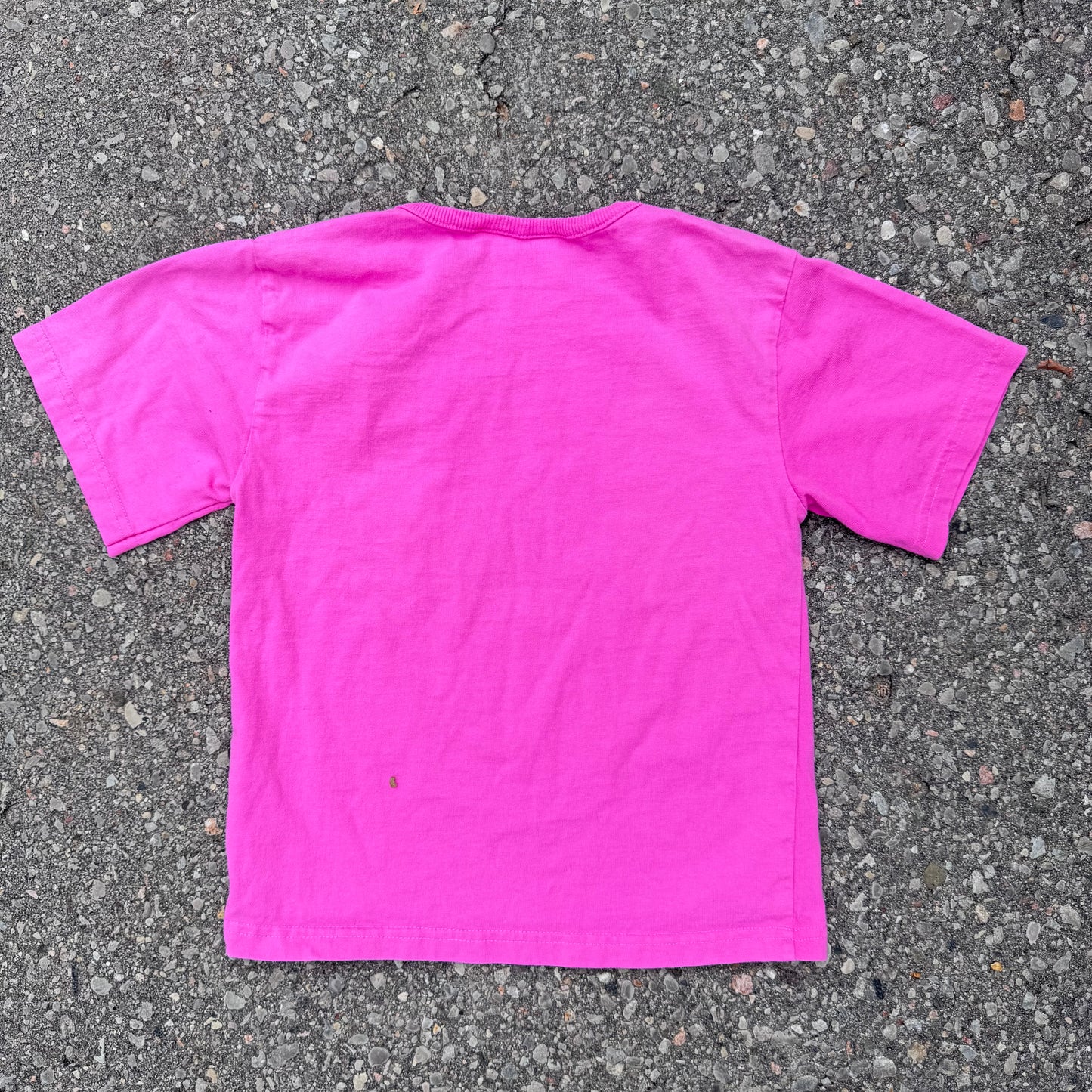 90s Kids Toddler Vintage Mickey Pink Shirt Sleeve T-Shirt With Pocket Embroidered 3Y 4Y 5Y