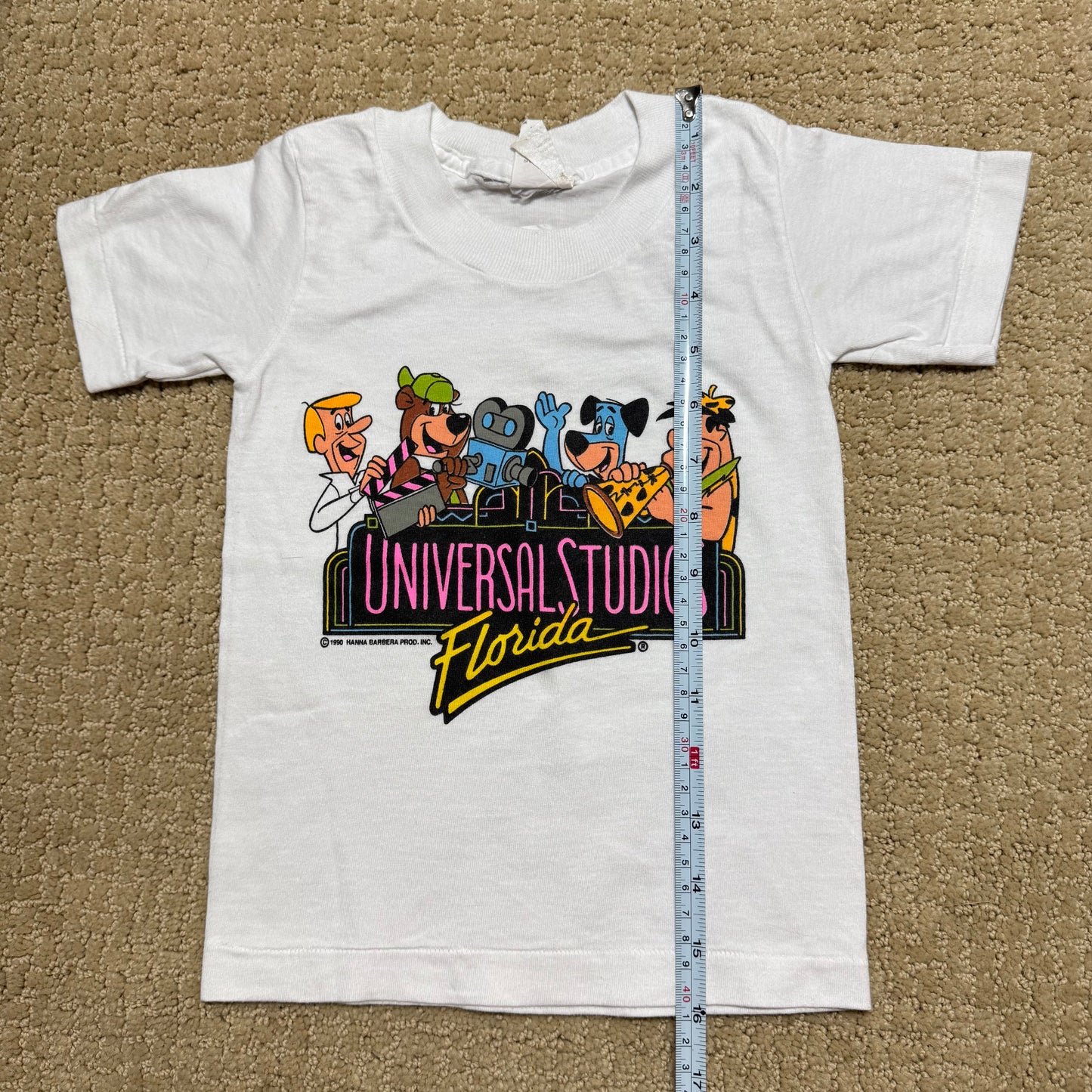 1990 Kids Toddler Vintage Universal Studios Florida Cartoon Character White Single Stitch Short Sleeve T-Shirt 2Y 3Y 4Y
