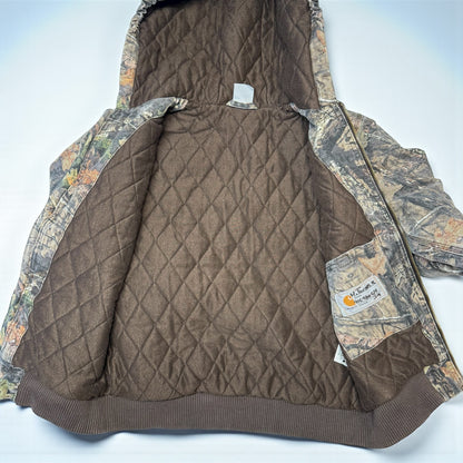 2000s Kids Youth Vintage Carhartt Camo Mossy Oak Hooded Active Lined Heavy Jacket M / 10Y 11Y 12Y